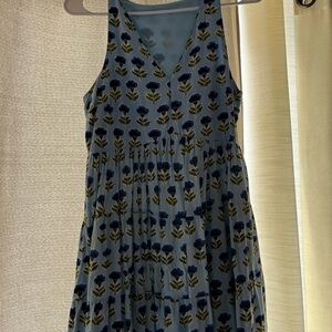 Floral Sleeveless sun Dress - Blue and Green. Light and flowy